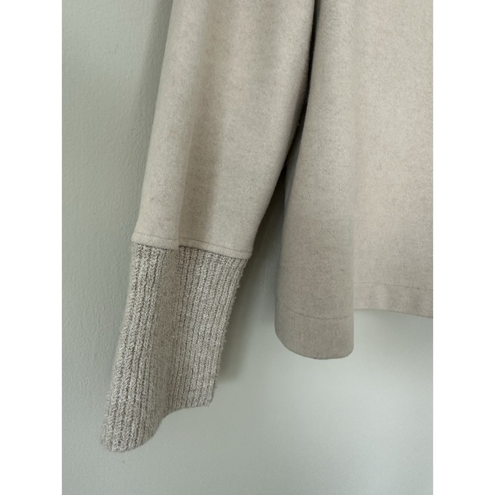 Banana Republic Oatmeal Turtleneck Sweater Size Large Neutral Capsule Wardrobe - Picture 4 of 15